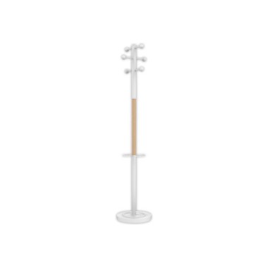 Portemanteau ACCES 6 patères - blanc / hêtre  - Fiducial