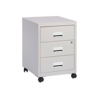 Caisson mobile en métal 3 tiroirs gris  - Fiducial