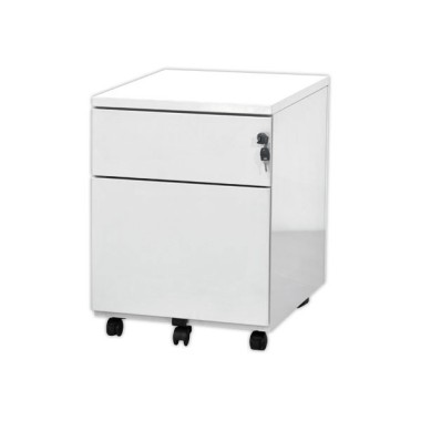 Caisson mobile métallique 2 tiroirs blanc monté  - Fiducial