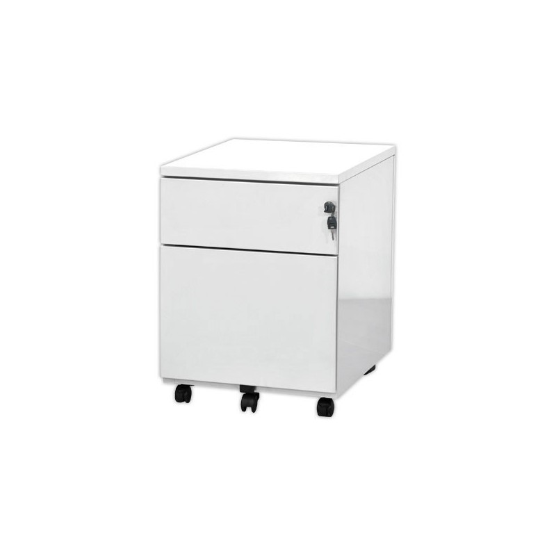 Caisson mobile métallique 2 tiroirs blanc monté  - Fiducial
