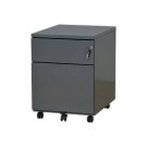 Caisson mobile métallique 2 tiroirs anthracite monté  - Fiducial
