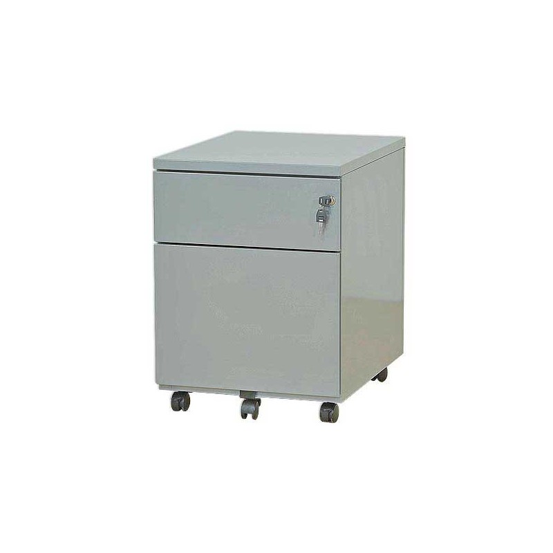 Caisson mobile en métal 2 tiroirs aluminium  - Fiducial