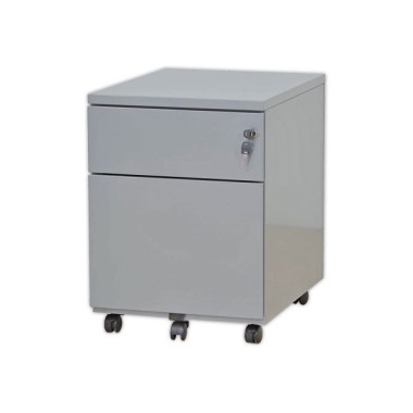 Caisson mobile en métal 2 tiroirs aluminium monté  - Fiducial