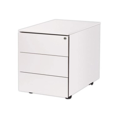 Caisson mobile en métal 3 tiroirs blanc monté  - Fiducial