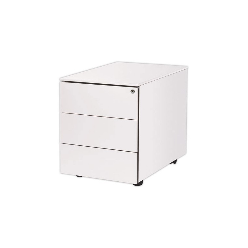 Caisson mobile en métal 3 tiroirs blanc monté  - Fiducial