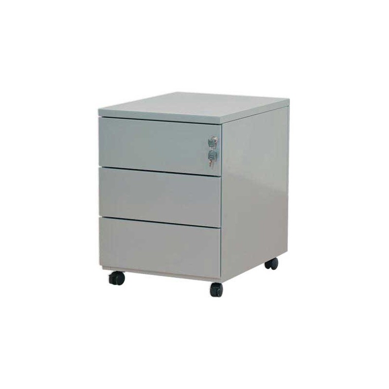 Caisson mobile en métal 3 tiroirs aluminium  - Fiducial