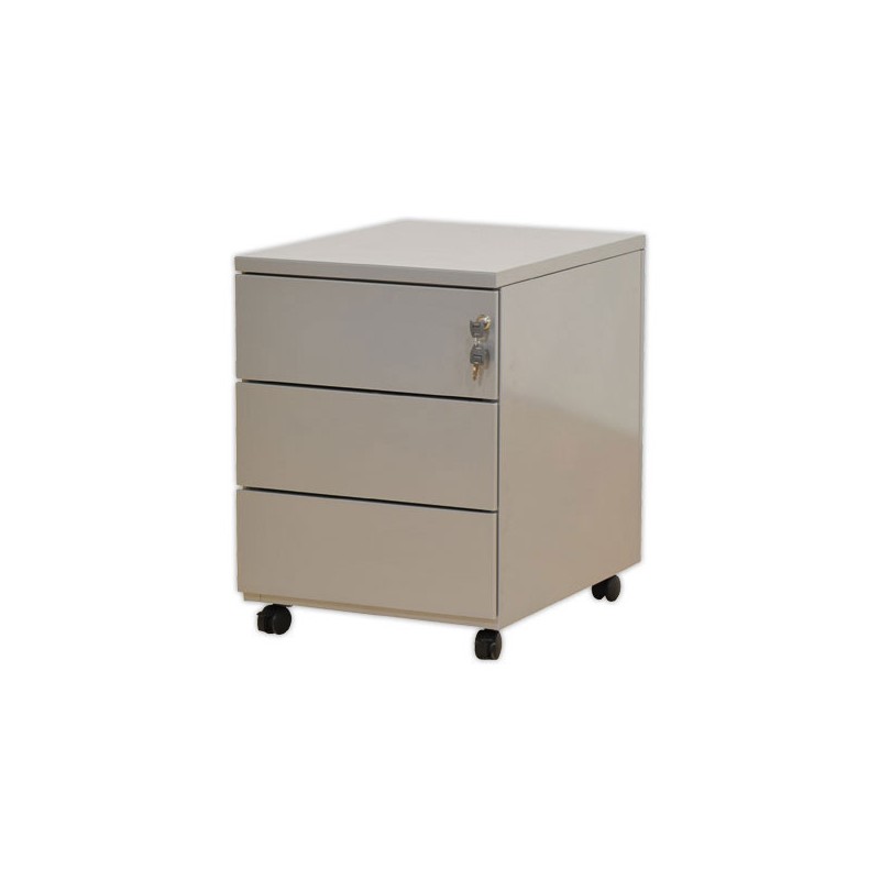 Caisson mobile en métal 3 tiroirs aluminium monté  - Fiducial