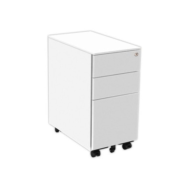Caisson mobile métallique SLIM L30 cm 2+1 tiroirs blanc  - Fiducial