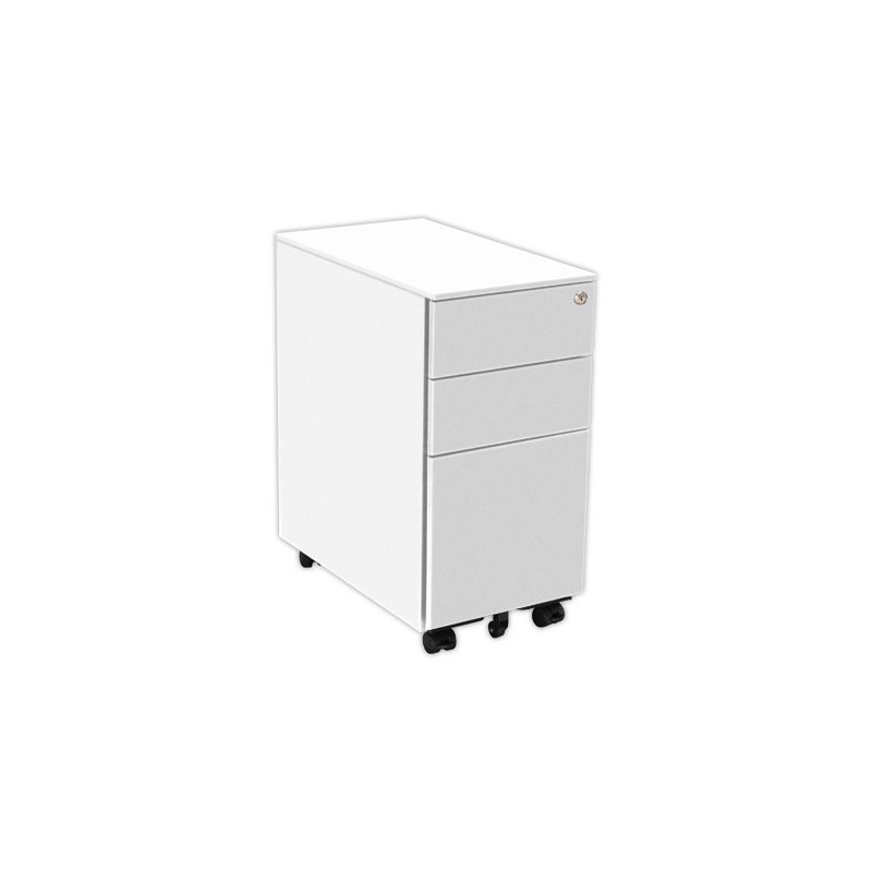 Caisson mobile métallique SLIM L30 cm 2+1 tiroirs blanc  - Fiducial