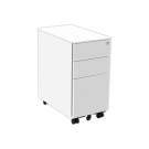 Caisson mobile métallique SLIM L30 cm 2+1 tiroirs blanc  - Fiducial