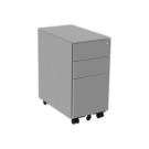 Caisson mobile métallique SLIM L30 cm 2+1 tiroirs alu  - Fiducial