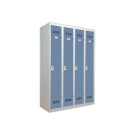 Vestiaire d'atelier 4 colonnes, H 180 xL 120 X P 50 cm gris/bleu  - Fiducial