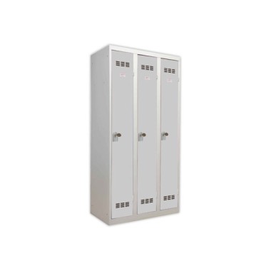Vestiaire industrie propre 3 colonnes H.180 x L.90 cm Gris.  - Fiducial