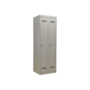 Vestiaire industrie propre 2 colonnes H.180 x L.60 cm Gris.  - Fiducial