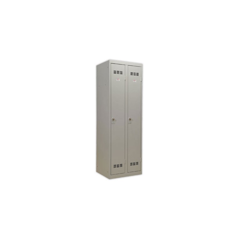 Vestiaire industrie propre 2 colonnes H.180 x L.60 cm Gris.  - Fiducial