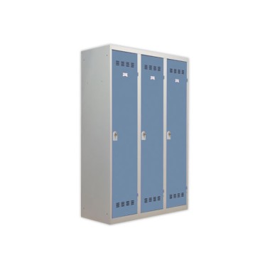 Vestiaire d'atelier 3 col salissante, H 180 xL 120 X P 50 cm gr/bl  - Fiducial