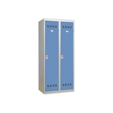 Vestiaire d'atelier ind. salissante 2 col, H180xL80xP50 cm gr/bleu  - Fiducial