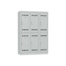 Vestiaire multicases 3 col. de 2 casesH.180 x L.120cm gris/gris  - Fiducial