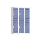 Vestiaire multicases 3 col. de 2 casesH.180 x L.120cm gris/bleu  - Fiducial