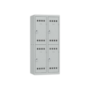 Vestiaire multicases 2 colonnes de 2 casesH.180 x L.80cm gris/gris  - Fiducial