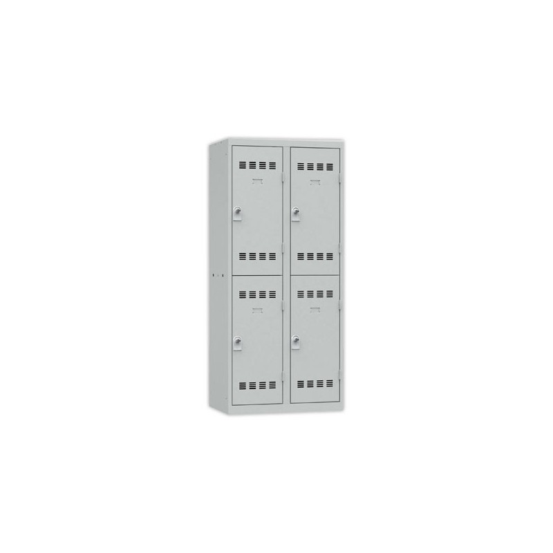 Vestiaire multicases 2 colonnes de 2 casesH.180 x L.80cm gris/gris  - Fiducial