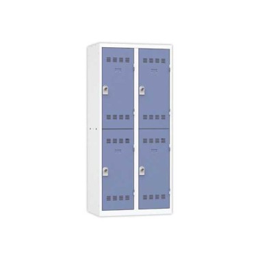 Vestiaire multicases 2 colonne de 2 cases H.180 x L.80cm gris/bleu  - Fiducial