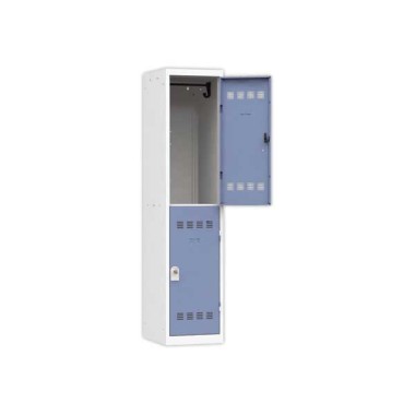 Vestiaire multicases 1 colonne de 2 cases H.180 x L.40cm gris/bleu  - Fiducial