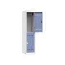 Vestiaire multicases 1 colonne de 2 cases H.180 x L.40cm gris/bleu  - Fiducial