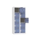 Vestiaire multicases 2 colonne de 5 cases H.180 x L.80cm gris/bleu  - Fiducial