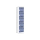 Vestiaire multicases 1 colonne de 5 cases H.180 x L.40cm gris/bleu  - Fiducial