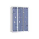 Vestiaire gain de place porte en L 3 colonnes - 6 utilisateurs - Bleu  - Fiducial