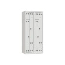 Vestiaire gain de place porte en L 2 colonnes - 4 utilisateurs - Gris  - Fiducial