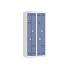 Vestiaire gain de place porte en L 2 colonnes - 4 utilisateurs - Bleu  - Fiducial