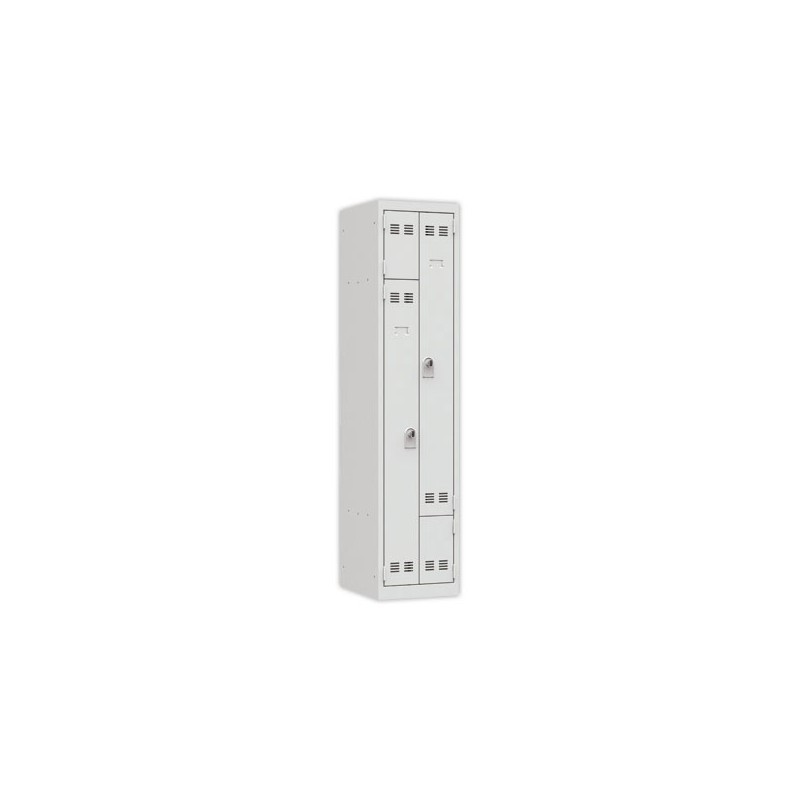 Vestiaire gain de place porte en L 1 colonne-2 utilisateurs - Gris  - Fiducial