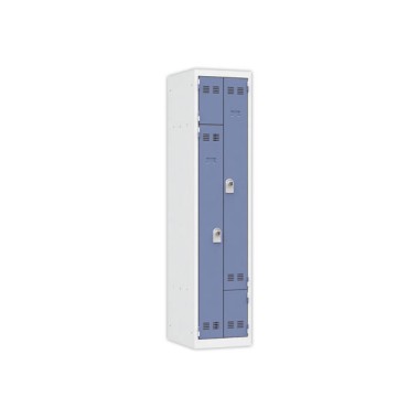 Vestiaire gain de place porte en L 1 colonne-2 utilisateurs - Bleu  - Fiducial