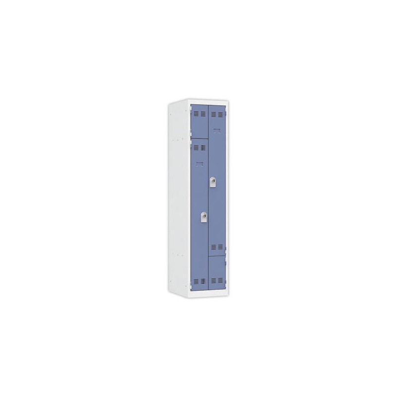 Vestiaire gain de place porte en L 1 colonne-2 utilisateurs - Bleu  - Fiducial