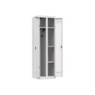 Vestiaire multiservices H.198 x L.60cm, penderie et rangement gris  - Fiducial