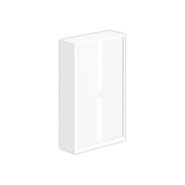 Armoire haute à rideaux 198x120 cm - blanc  - Fiducial
