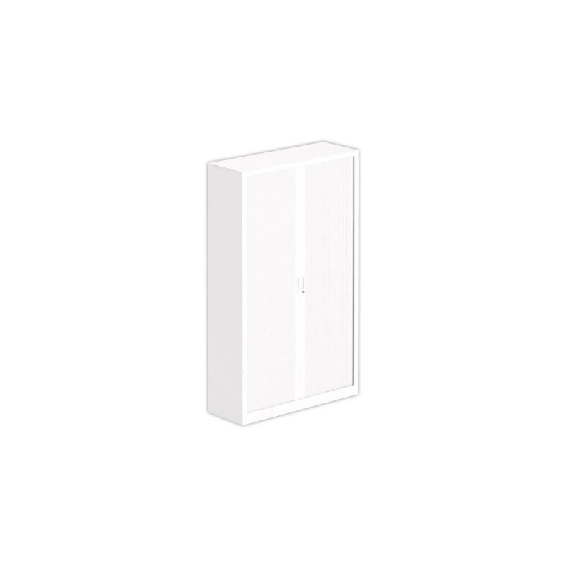Armoire haute à rideaux 198x120 cm - blanc  - Fiducial