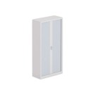 Armoire haute à rideaux métalliques 198x100 gris clair  - Fiducial