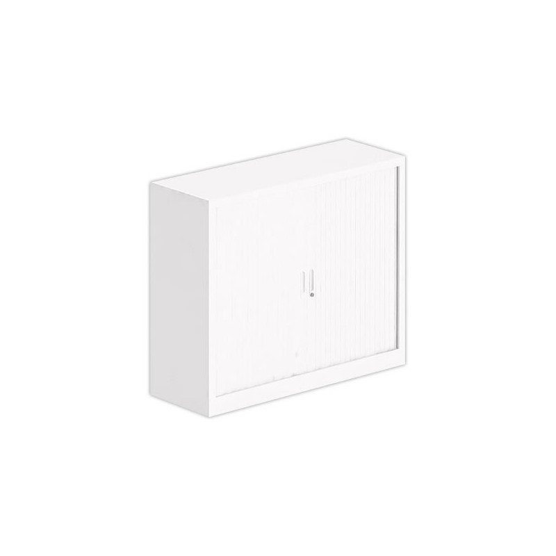 Armoire basse à rideaux 100x120 cm - blanc  - Fiducial