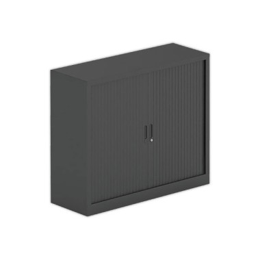 Armoire basse à rideaux métalliques 100 x100 anthracite  - Fiducial
