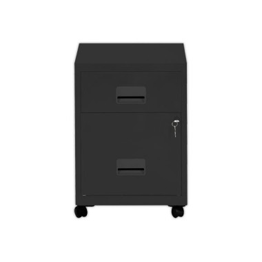 Caisson mobile en métal 2 tiroirs anthracite monté  - Fiducial