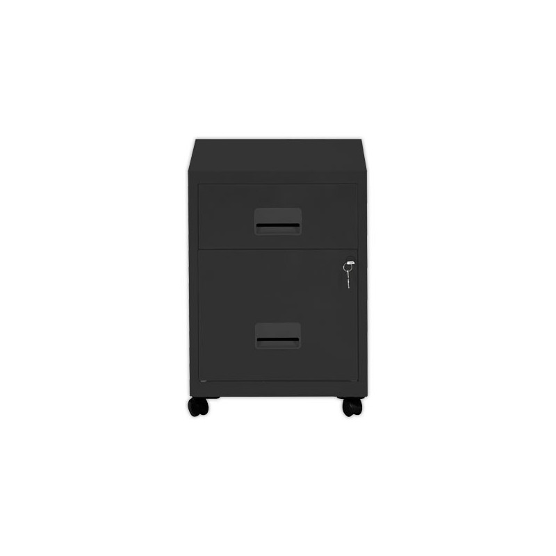 Caisson mobile en métal 2 tiroirs anthracite monté  - Fiducial