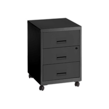 Caisson mobile en métal 3 tiroirs anthracite monté  - Fiducial