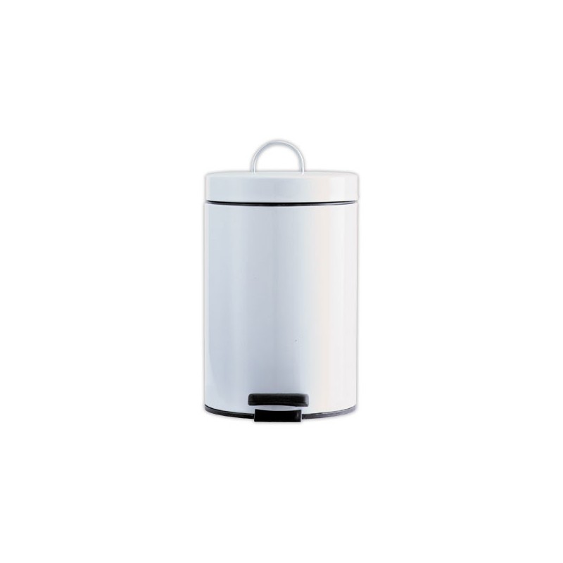 Poubelle à pédale finition acier blanc3 L  - Fiducial