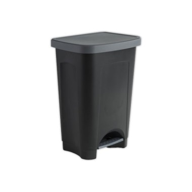 Poubelle Step 50 litres noir anthracite  - Fiducial