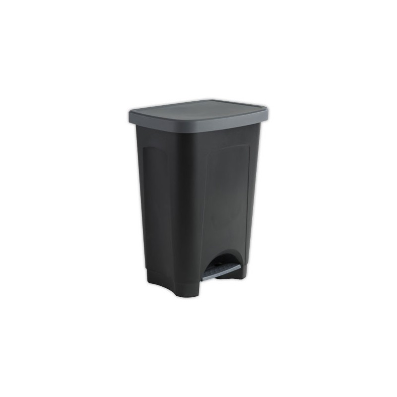 Poubelle Step 50 litres noir anthracite  - Fiducial