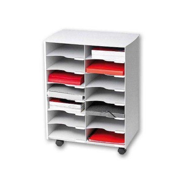 Meuble à courrier 14 cases - polystyrène gris  - Fiducial