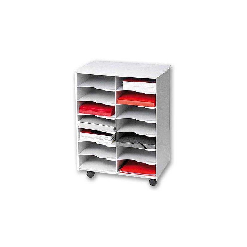 Meuble à courrier 14 cases - polystyrène gris  - Fiducial